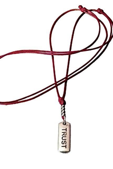 Αντρικό μενταγιόν μπορντώ δερματίνη Trust μεταλλικό