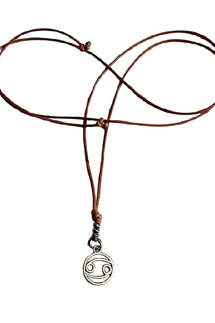 Αντρικό μενταγιόν καφέ ζώδιο Καρκίνος μεταλλικό