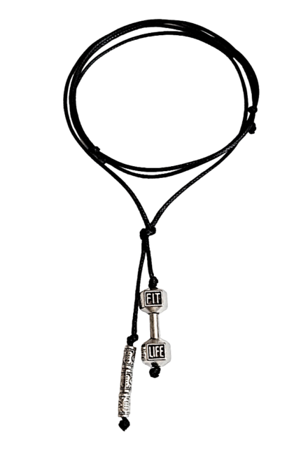 Αντρικό μαύρο μενταγιόν βαράκια μεταλλικά χάντρες