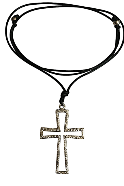 Αντρικό μαύρο μενταγιόν βυζαντινός σταυρός