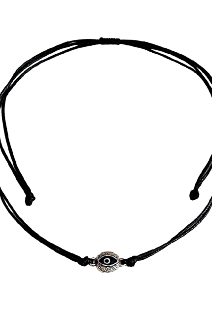 Τσόκερ γυναικείο με μπλε ματάκι σε μαύρο snake cord