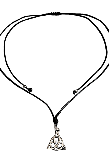 Cord necklace μαύρο με το κέλτικο σύμβολο Triquetra