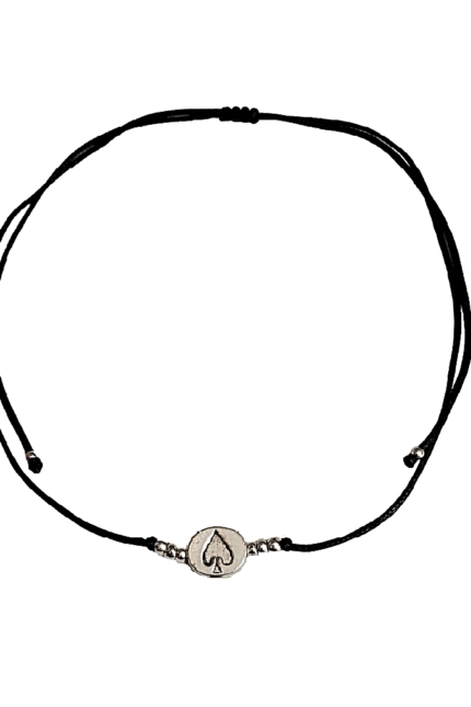 Τσόκερ γυναικείο με τον άσσο της τράπουλας σε μαύρο snake cord