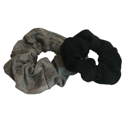 Σετ scrunchie 2 τεμάχια μαύρο και τζην