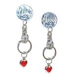 Χειροποιητα ,ατσαλινα , μακρυα σκουλαρικια