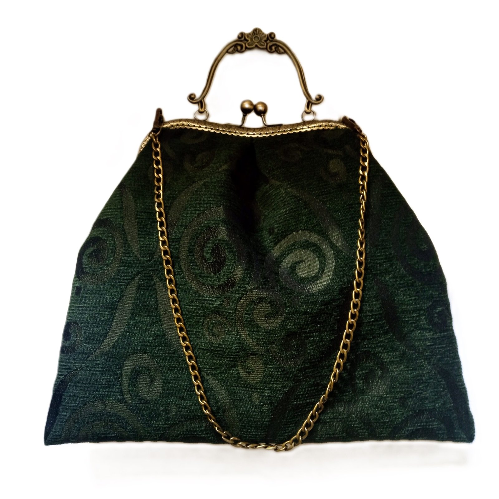 HANDMADE_BAG_VINTAGE_GREEN__0454 Χειροποίητη τσάντα χειρός και ώμου clutch vintage