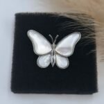 '' Azure '' Καρφίτσα ασημί πεταλούδα