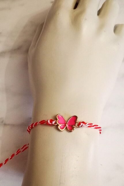 Μαρτάκι παιδικό με ροζ πεταλούδα