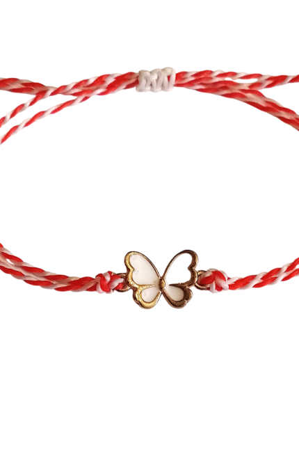 Μαρτάκι παιδικό με λευκή πεταλούδα