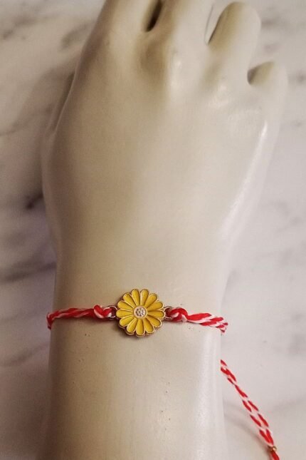 Μαρτάκι παιδικό με κίτρινη μαργαρίτα