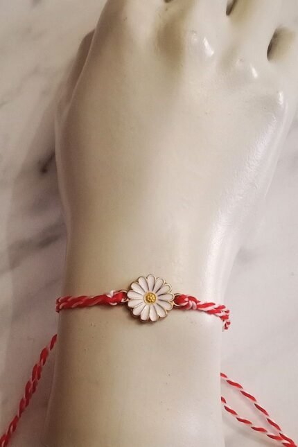 Μαρτάκι παιδικό με λευκή μαργαρίτα