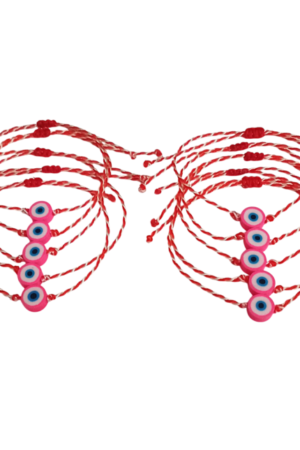 Σετ 10 τεμαχίων μαρτάκια παιδικά με φούξια φίμο ματάκι