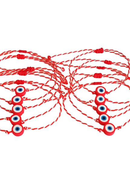 Σετ 10 τεμαχίων μαρτάκια παιδικά με κόκκινο φίμο ματάκι