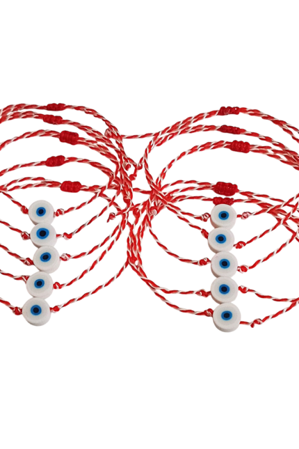 Σετ 10 τεμαχίων μαρτάκια παιδικά με άσπρο φίμο ματάκι