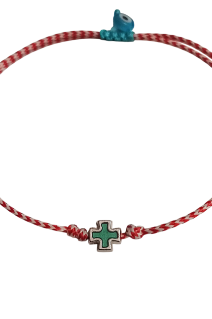 Μαρτάκι αντρικό πράσινος σταυρός σμάλτο