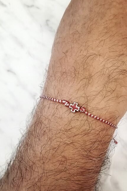 Μαρτάκι αντρικό μπορντώ σταυρός σμάλτο