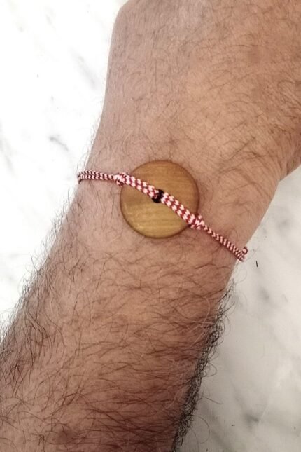 Μαρτάκι αντρικό χάντρα boho ξύλινη