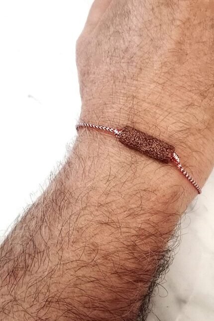 Μαρτάκι αντρικό με ξύλινη μακρόστενη χάντρα boho