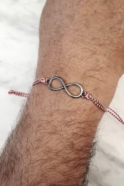 Μαρτάκι αντρικό με μεταλλικό ασημί άπειρο