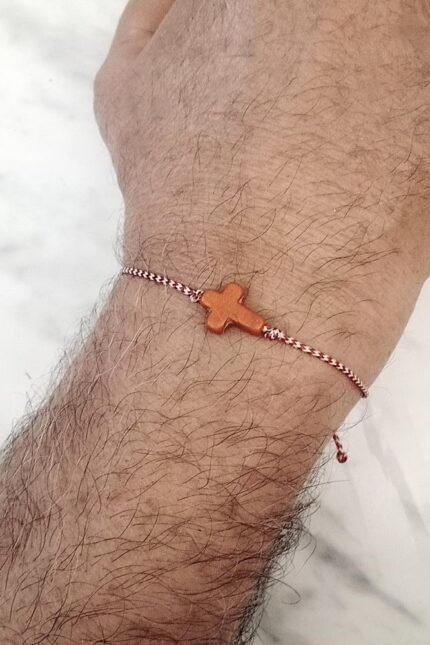 Μαρτάκι αντρικό με πορτοκαλί σταυρό από χαολίτη