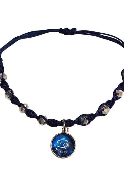 Γυναικείο βραχιόλι μακραμέ με κρύσταλλα ζώδιο Καρκίνος