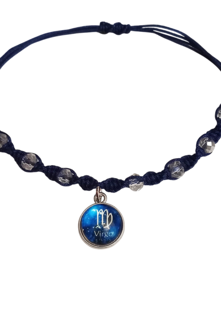 Γυναικείο βραχιόλι μακραμέ με κρύσταλλα ζώδιο Παρθένος