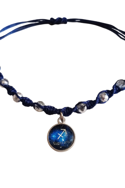 Γυναικείο βραχιόλι μακραμέ με κρύσταλλα ζώδιο Τοξότης