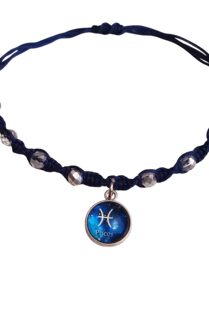 Γυναικείο βραχιόλι μακραμέ με κρύσταλλα ζώδιο Ιχθείς