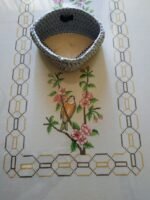 Πλεκτό καλαθάκι με ξύλινο πάτο 15*15*9εκ. και χρώμα νήματος γκρι - Image 2