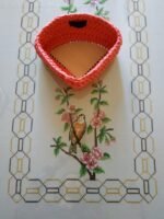 Πλεκτό καλαθάκι με ξύλινο πάτο 15*15*9εκ. και χρώμα νήματος σομόν - Image 2