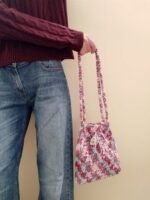 Πλεκτό τσαντάκι πολύχρωμο χιαστί - ώμου 21*23cm - Image 2