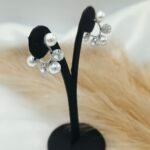 '' Indira '' Νυφικά σκουλαρίκια κρίκοι με πέρλες και κρύσταλλα