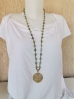 Κολιέ Ροζάριο με Λαδί Νεφρίτη - Image 2