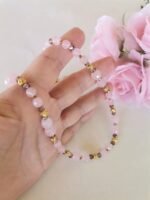 Κολιέ με Ροζ Νεφρίτη και Επίχρυση Λάβα - Image 3