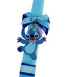 Πασχαλινή λαμπάδα Stitch με ξύλινο μπρελοκ - Image 6