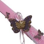 Λαμπάδα ροζ με πεταλούδα μαγνητάκι - Image 2