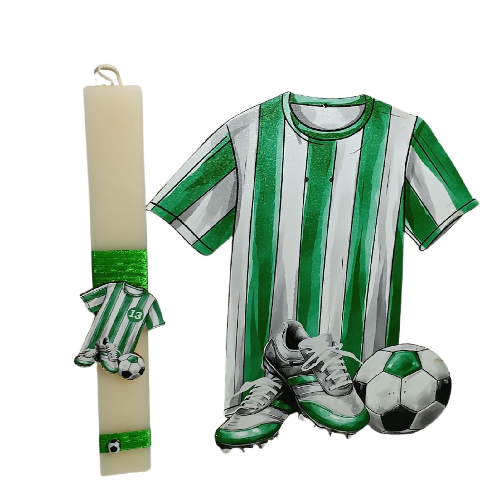 pao me plath (10) Πασχαλινή λαμπάδα Παναθηναϊκός πλάτη - Image 1