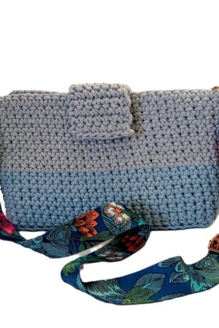 Χειροποίητη πλεκτή τσάντα ώμου και χιαστί