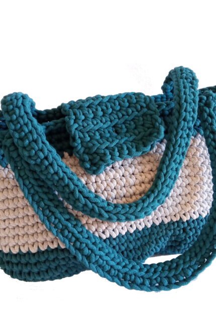 Χειροποίητη πλεκτή τσάντα ώμου