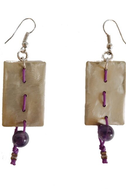 Χειροποίητα κρεμαστά σκουλαρίκια από αλπακά