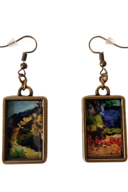 Χειροποίητα κρεμαστά σκουλαρίκια με υγρό γυαλί