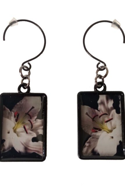 Χειροποίητα κρεμαστά σκουλαρίκια με υγρό γυαλί ζωγραφισμένα στο χέρι