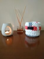 Πλεκτό καλαθάκι με ξύλινο στρογγυλό πάτο 10εκ - Image 2