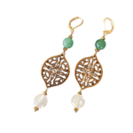 Κρεμαστά Σκουλαρίκια με Αβεντουρίνη και Citrine