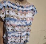 Πλεκτή μπλούζα, καλύπτει έως L νούμερο, από βαμβακερό νήμα - Image 2