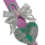 Πασχαλινή λαμπάδα με διακοσμητικό καρδιά - Image 4