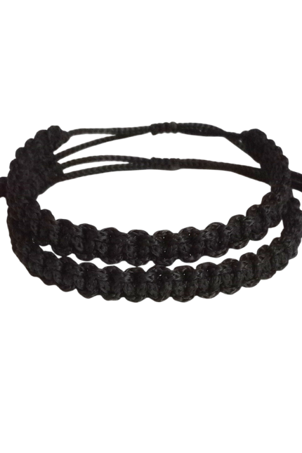 Βραχιόλια σετ αντρικά κορδόνι μαύρο μακραμέ