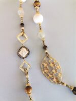 Ασύμμετρο Κολιέ με Citrine, Μάτι Τίγρης και Κοράλι - Image 3