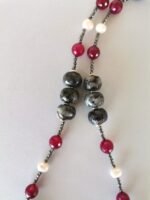 Κολιέ με Αχάτη Ruby, Αιματίτες και Λαρβικίτη - Image 3