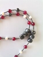 Κολιέ με Αχάτη Ruby, Αιματίτες και Λαρβικίτη - Image 2